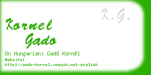 kornel gado business card