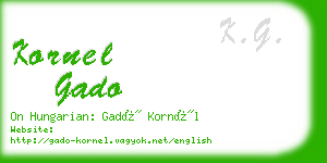 kornel gado business card